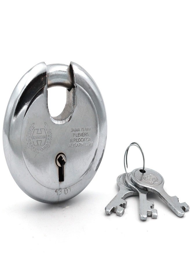 Harrison Padlocks/Round Padlock 75mm 6 Lever with 3 Keys JAMA-0251 Pack of 4/Padlock, Padlocks, Locks for Home, Locks for Main Door, gate Lock - Image 5